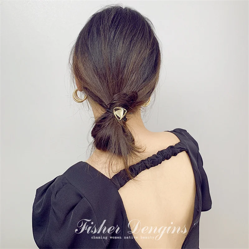 Elegantes Opal Metall Haar-scrunchies Für Damen Und Mädchen_voghion.com