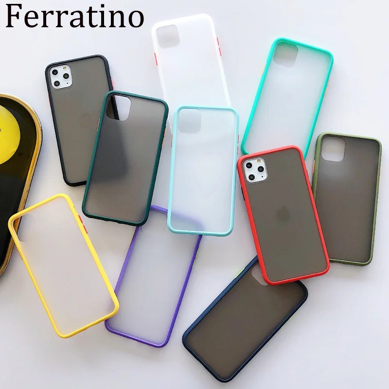 Transparent Hybrid Phone Cover For iPhone 11 Pro Max XR XS 8 Plus 7 6 6s Case Shockproof Silicone Matte Soft Coque Fundas | Мобильные
