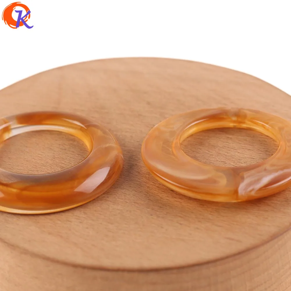 Cordial Design 43x43MM 100pcs Jewelry Accessories/Acrylic Beads/Marble Effect/Ring Shape/Hand Made/DIY Making/Earring Findings