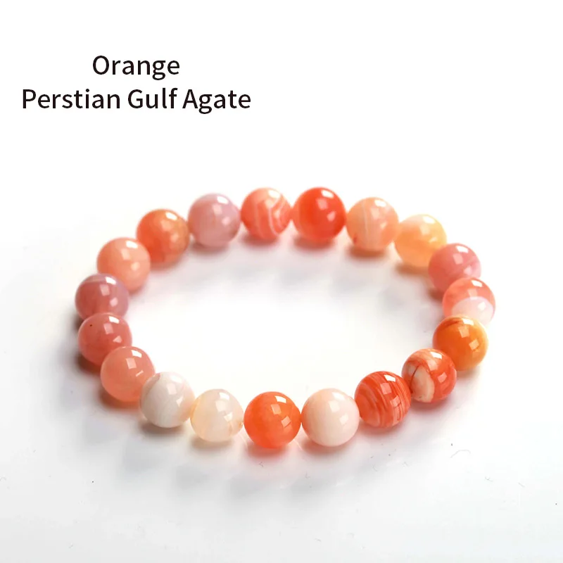 orange perstian JD 6/8/10/12 мм Палочки Размеры Натуральный камень Персидского залива Агаты круглые бусины браслет ; Прямая поставка; красивые серые/оранжевый Цвет - Окраска металла: orange perstian