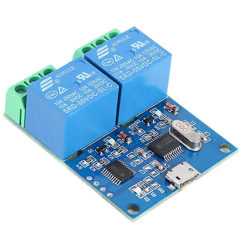 

LCUS-2 2 Channel 5V Relay Module USB Control Switch USB Intelligent Control Switch 10A 250V AC 30V DC Board 50*40*17mm