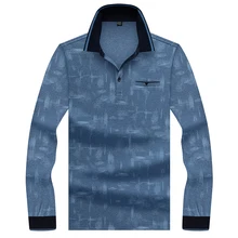 Брендовая мужская рубашка поло с длинным рукавом, Мужская Осенняя теплая рубашка с длинным рукавом, Высококачественная деловая Повседневная рубашка с карманами, 8870