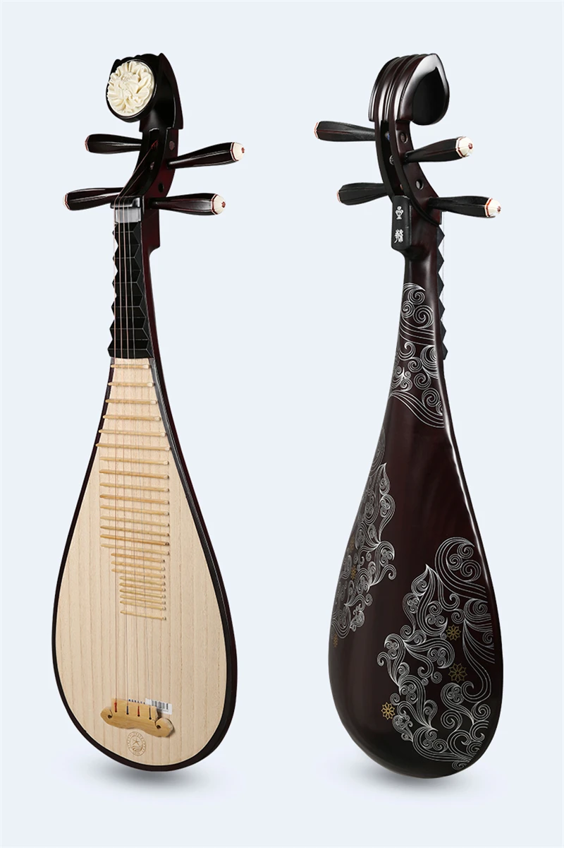 Color Wood Children's Pipa String Instrument For Beginners Sycamore Wood Panel Chinese Musical Instrument Pipa 2 Patterns