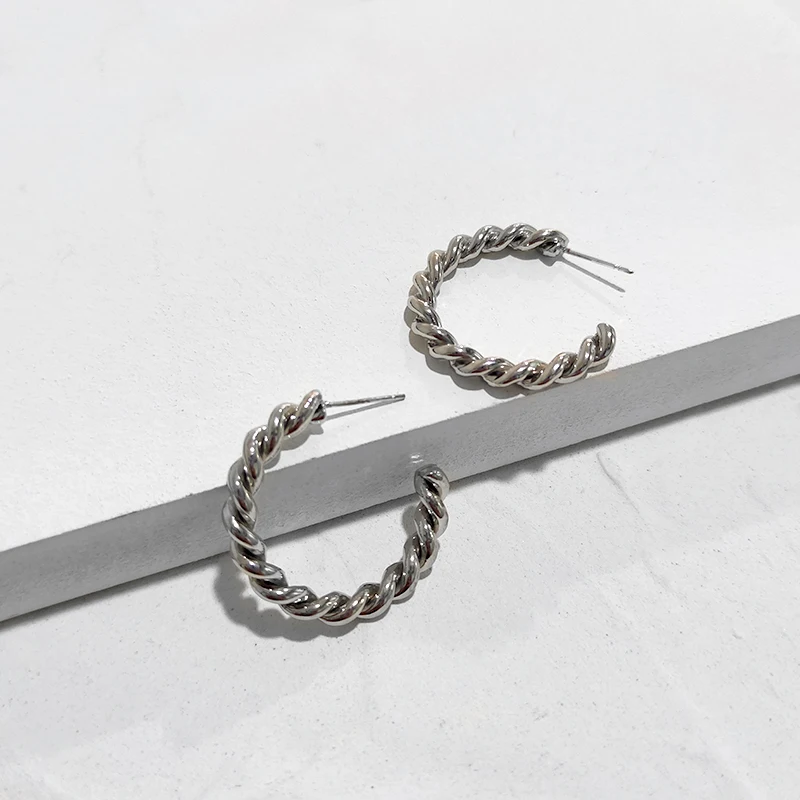 Peri'sBox 29mm Middle Open Twisted Hoop Earrings Thick C Shape Earrings Hoops Minimalist Simple Earrings For Women Everyday - Image 4