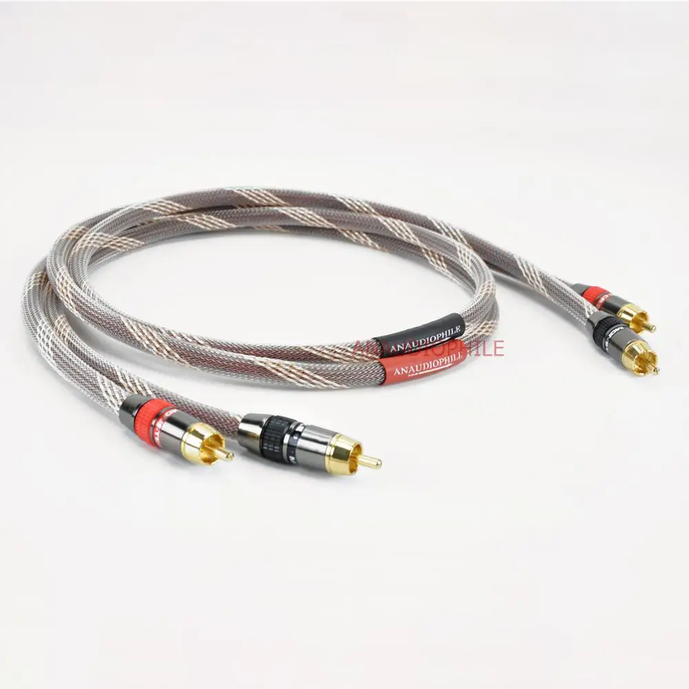 Hifi RCA Cable Pair 4N OFC RCA Cable Male To Male RCA Cable Interconnect HiFi Audio Cable
