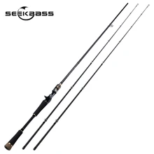 Seekbass – canne à pêche Spinning et Baitcasting en carbone, 2 sections, 2.1m/2.4m, ML/M/MH