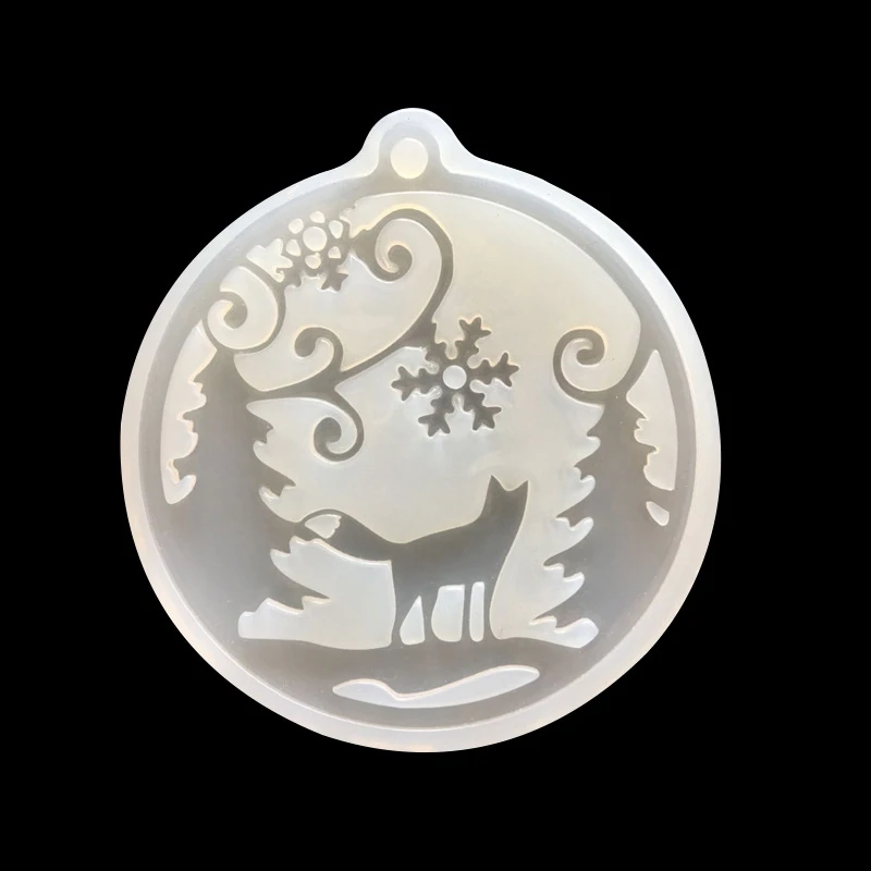 UV Resin Jewelry Liquid Silicone Mold Christmas Tree Snow Resin Charms Pendant Mold For DIY Intersperse Decorate Making Jewelry