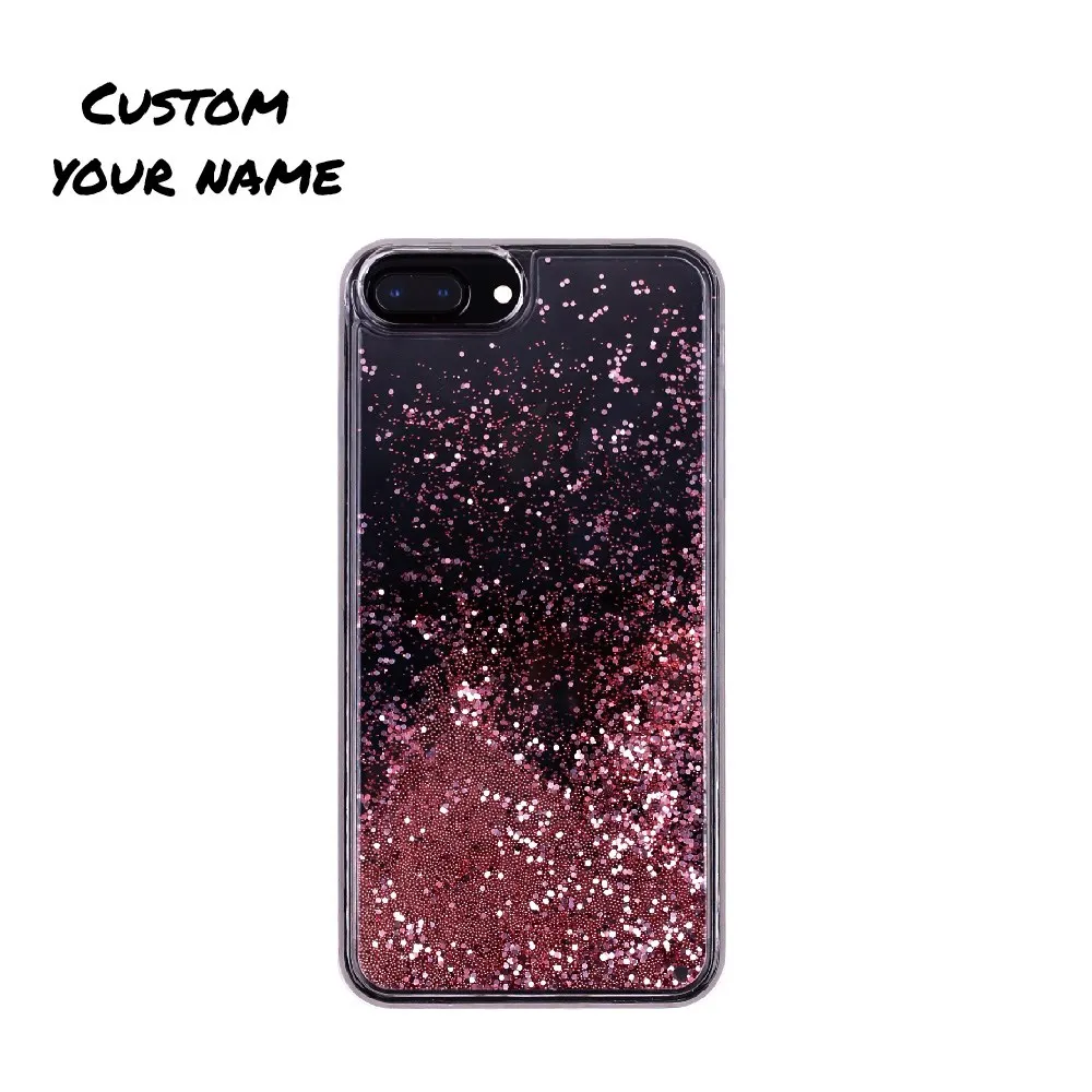 Rose Gold Glitter Индивидуальный блестящий чехол для телефона, персонализированное название, шикарный чехол, чехол для iPhone 11 Pro 6S 7Plus 8Plus 7 8 XR X XS Max - Цвет: Rose Gold Glitter