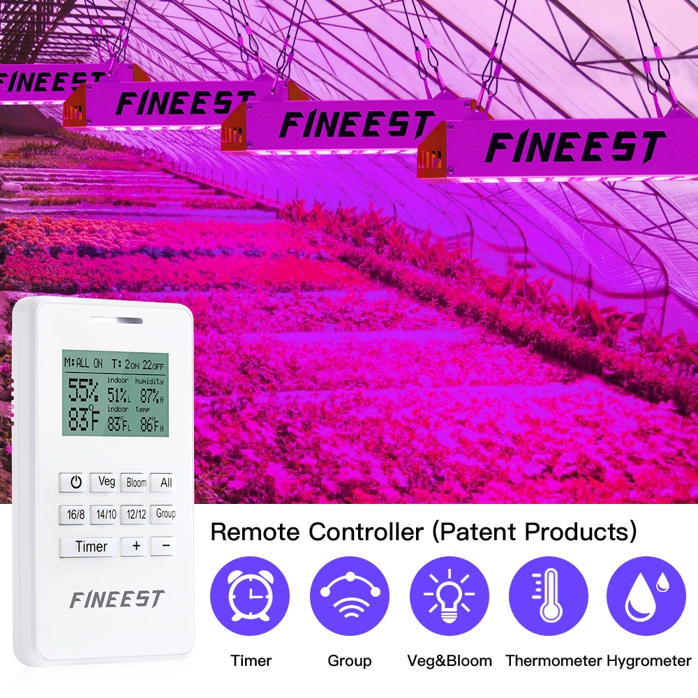 Fineest Led Grow светильник полный спектр 1000 Вт Таймер Veg Блум группа управления