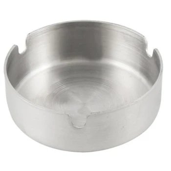 

1pc Silver Durable Cigarette Ashtray Stainless Steel Round Shape Ashtray 8cm Diameter
