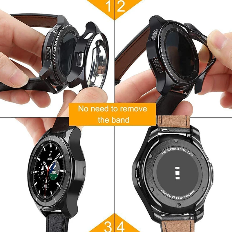 Funda de Tpu para Galaxy Watch 4,46mm 42mm,funda protectora de silicona para Samsung Galaxy Watch 4,Classic, Smart Watch Case Funda de Tpu para Galaxy Watch 4,46mm 42mm,funda protectora de silicona para Samsung Galaxy Watch 4,Classic, Smart Watch Case