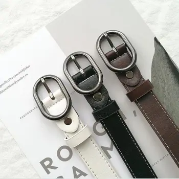 

Women leather Belt Fashion Round Buckle Jeans dress wild Belts Circle Pin Buckles Belt Femal