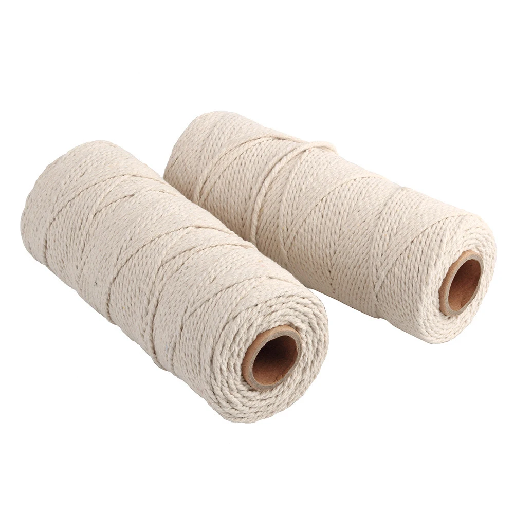 Macrame Cord 1/2/3/4/5/6mm Natural Beige Twisted String Cotton For Handmade DIY Crafts Home Wedding Decor
