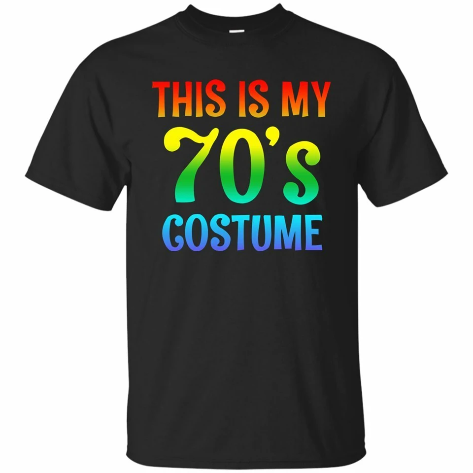 Черная футболка 70S Костюм Хэллоуин рубашка для 1970S вечерние мужчин и женщин Топ