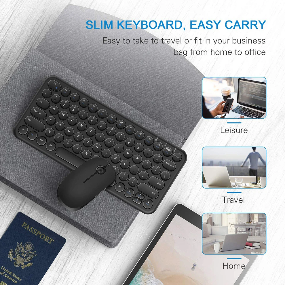 Желе расческа Ultra Slim 2,4 ГГц USB клавиатура и Мышь комбо для портативных ПК Windows XP/7/8/9 эргономичный круглый портом «мама» и удобно