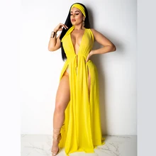 LIYONG – robe Cardigan transparente en mousseline de soie, tenue de plage Sexy à lacets avec cordon de serrage, couleur unie, fente haute, été