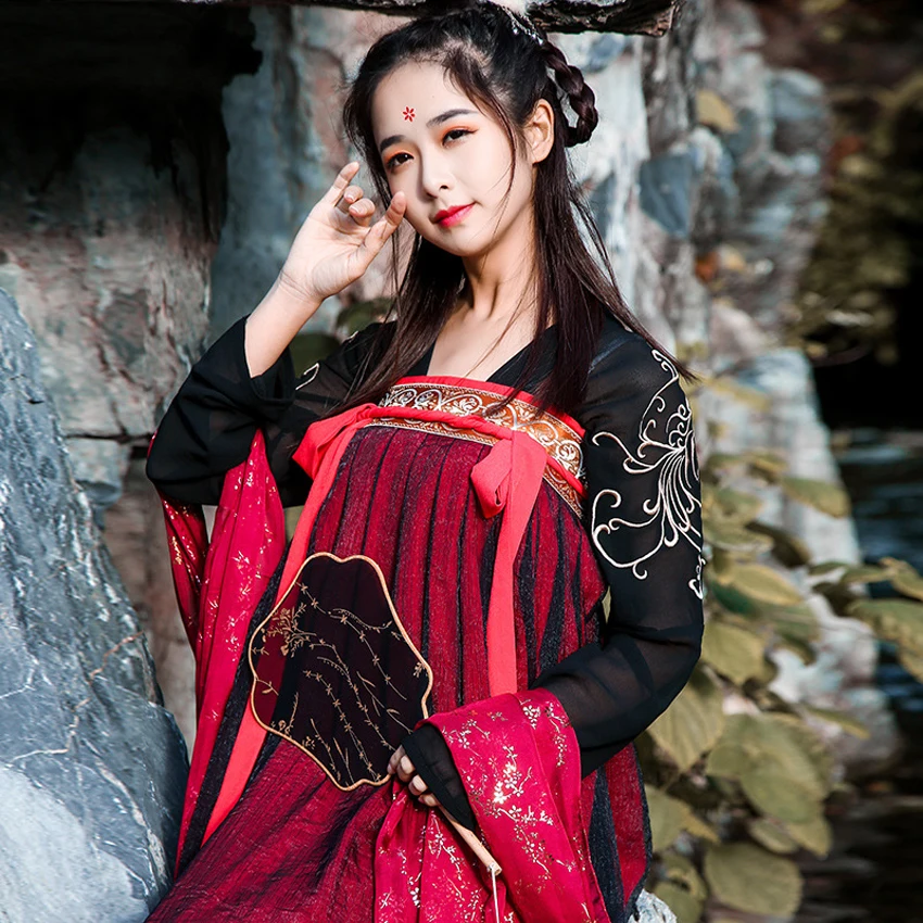 Сказочные женские костюмы Hanfu, китайское традиционное платье, одежда для фотосъемки, Весенний фестиваль, винтажный костюм для девочек, танцевальное платье