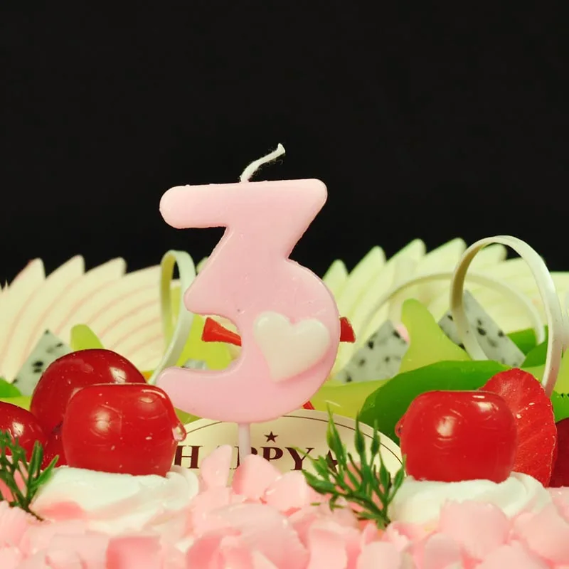 Креативный розовый/синий мультфильм свечи на день рождения 0-9 для детей взрослых девочек день рожденья для мальчиков свечи для торта украшения