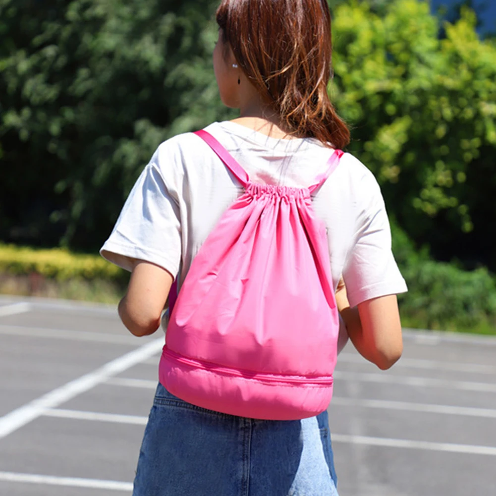 Спортзал сухой влажный разделенный хранения большой емкости Спорт Обучение пляж путешествия водонепроницаемый йога отсек пляжная сумка рюкзак