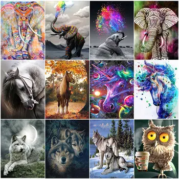 

DIY animal Diamond Painting diamond embroidery elephant Diamonds Picture Full Square Drill 5 Diamond embroidery by photo