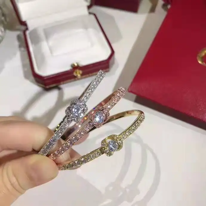 

Hot Brand Pure 925 Sterling Silver Jewelry For Women Bangle 3 color Bangle Wedding Jewelry Engagement Bracelet