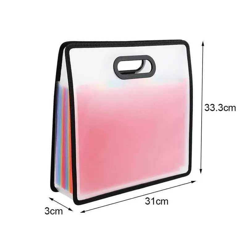 1piece Rainbow Color Portable Organ Bag Expansion Folder A4 File