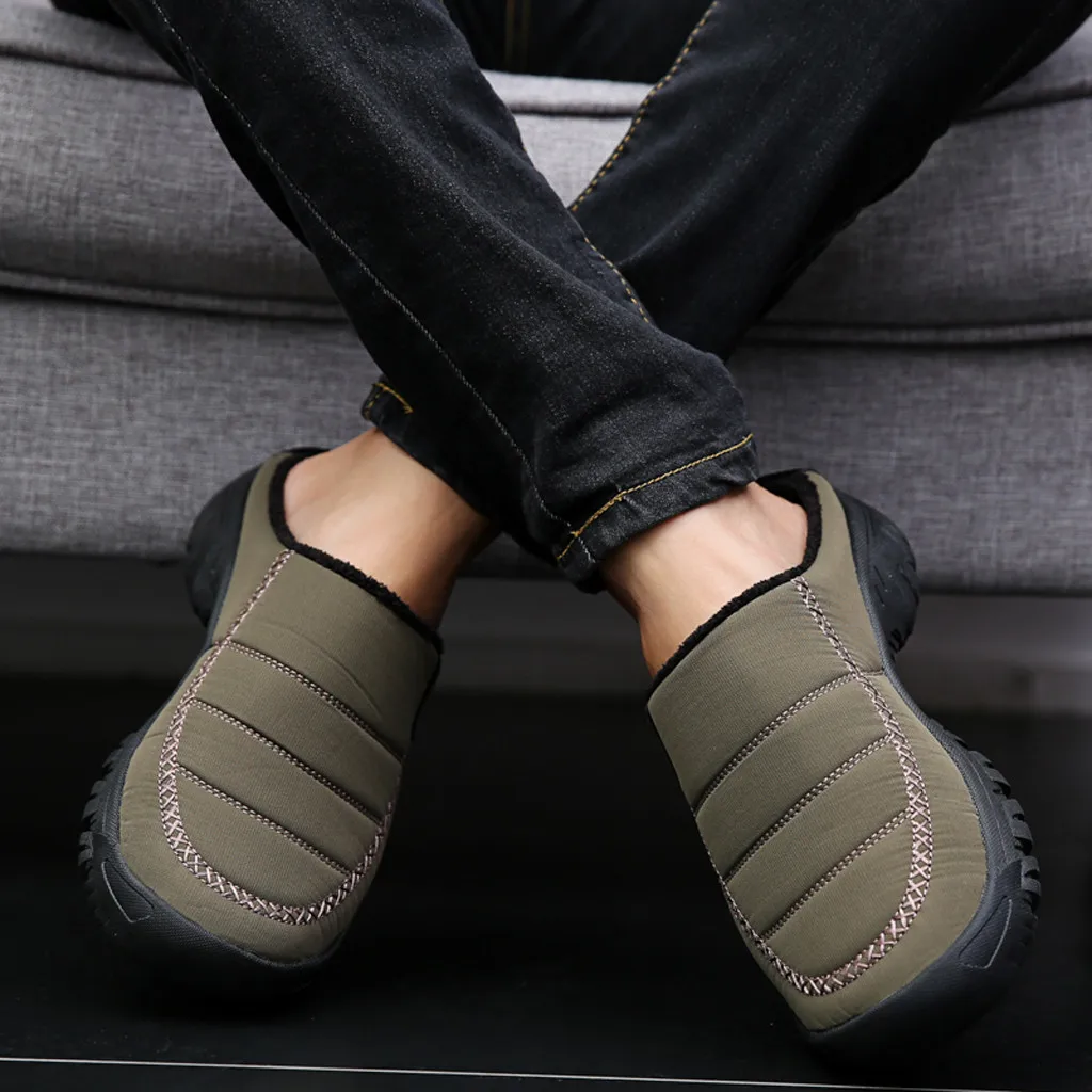 Zapatos de hombre; пара повседневных домашних тапочек большого размера; бархатная теплая обувь; мужские водонепроницаемые хлопковые тапочки; chaussure homme
