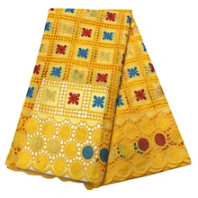 Новая швейцарская вуаль кружева в швейцарском желтом платье вуаль suisses africain coton нигерийская кружевная ткань tissu dentelle 5 ярдов/лот