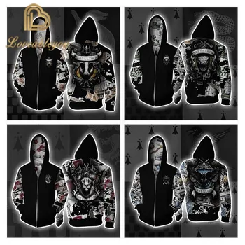 

Wizardry Ravenclaw Gryffindor Hufflepuff Slytherin Cosplay Costume 3D Hoodies Sweatshirt Men Women Hoodie Zipper Jacket Coat