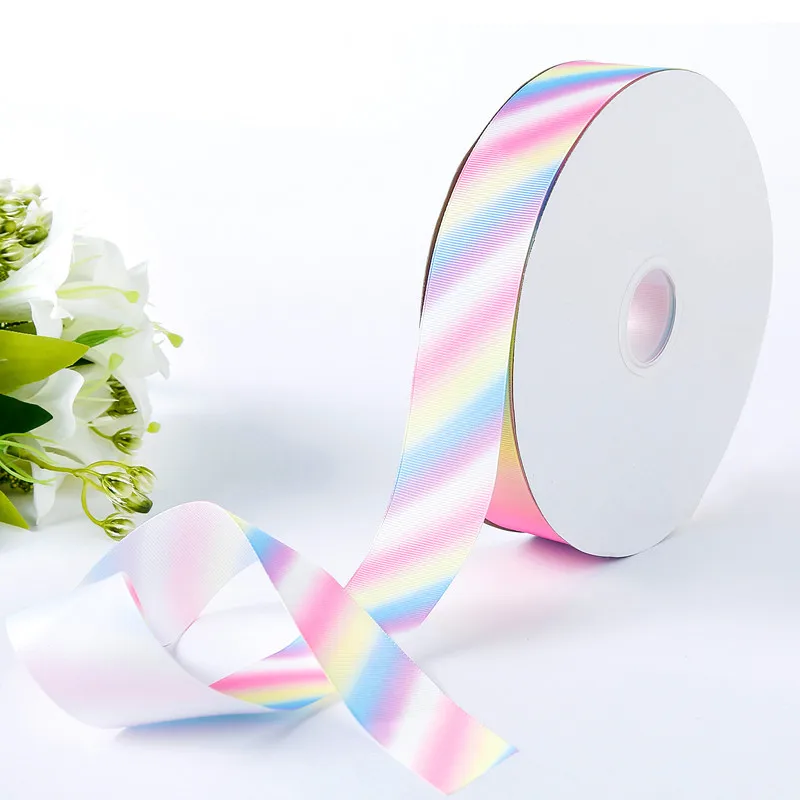 Новинка DIY Горячая 5 ярдов 25 мм 38 градиентная Цветовая печатная корсажная лента