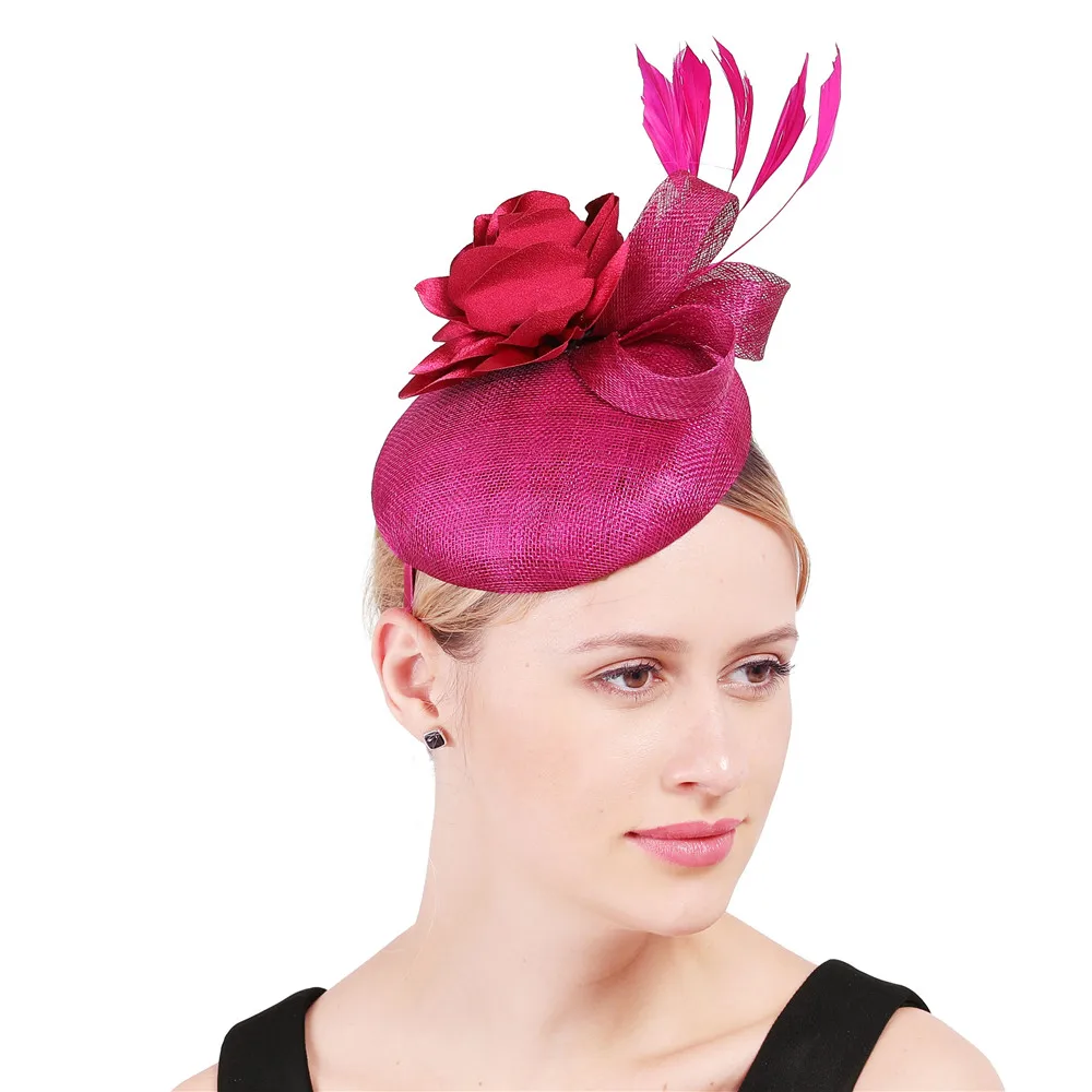 4 слоя sinamay вуалетки millinery Цветочные головные уборы церковные заколки для волос очаровательный стиль лук аксессуары для головы(заколки) высокого качества