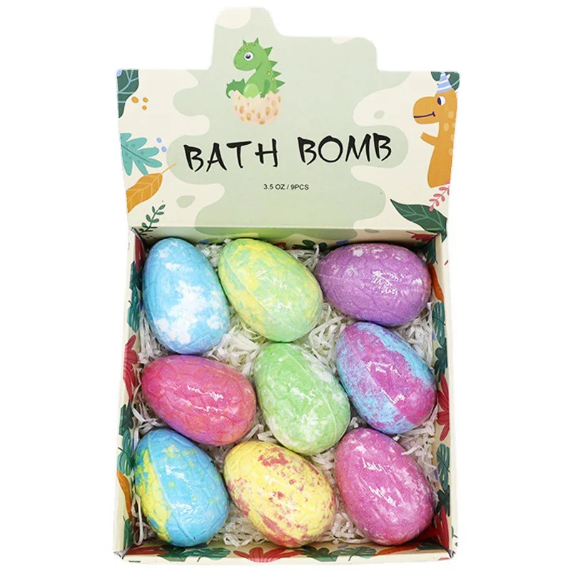 9Pcs/set Bath Bombs For Kids With Toys Inside Colorful Egg Fizzies Gentle And Safe Spa Fizz Balls Birthday Gift |