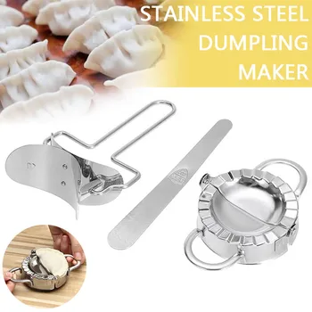 

3pcs/set Quick Dumpling Maker Tools Easy DIY Ravioli Dumpling Press Mold With Wrapper Cutter Qualtiy Stainless Steel For Kitchen