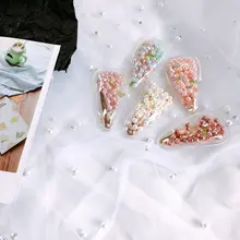 Корейский стиль, стиль, инкрустация, прозрачные перламутровые цветные блестки, детские заколки для волос, клипса BB, аксессуары для волос, головной убор