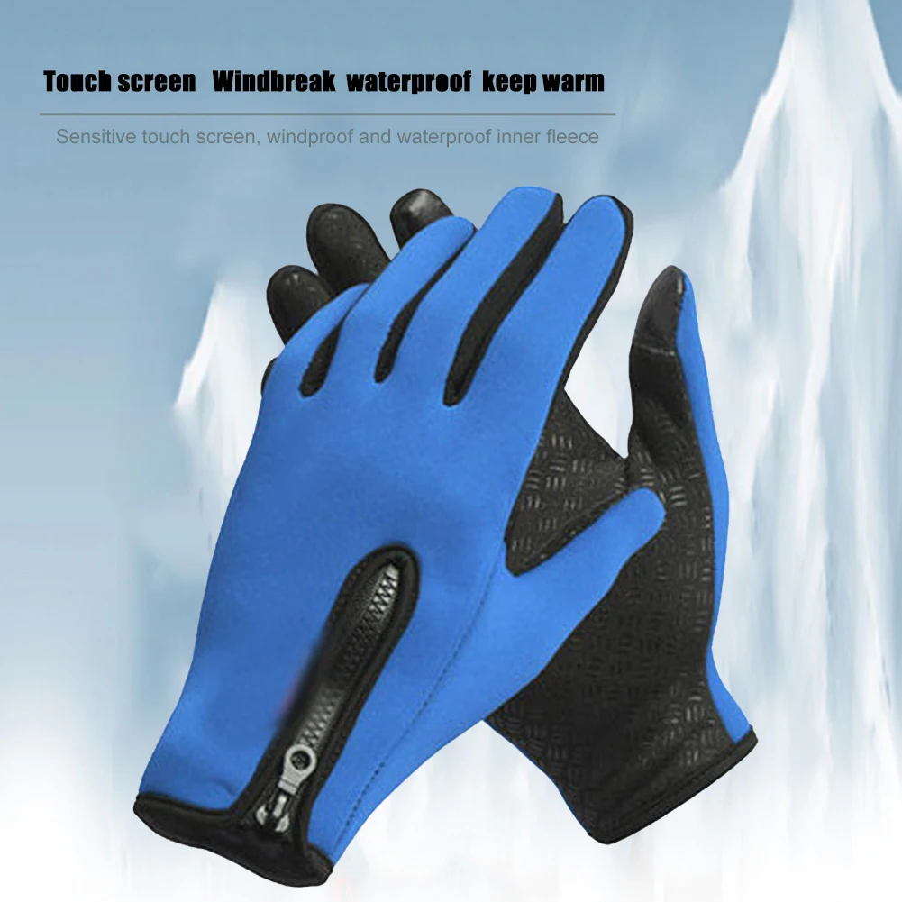 Outdoor Sport Gloves Fleece Full Finger Winter Warm Cycling Ski Women Men Gloves 