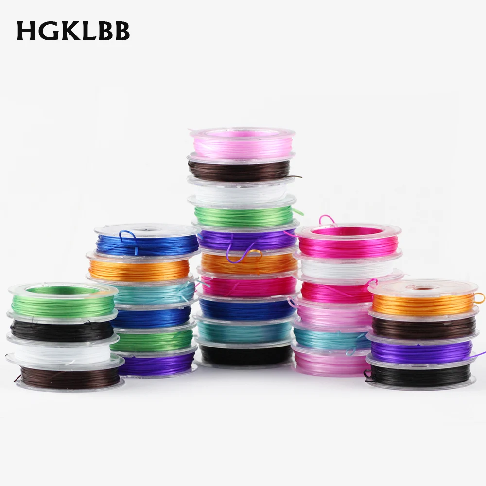 HGKLBB 0 8 мм красочные плоские кристаллы эластичные бусины веревка нить шнур для