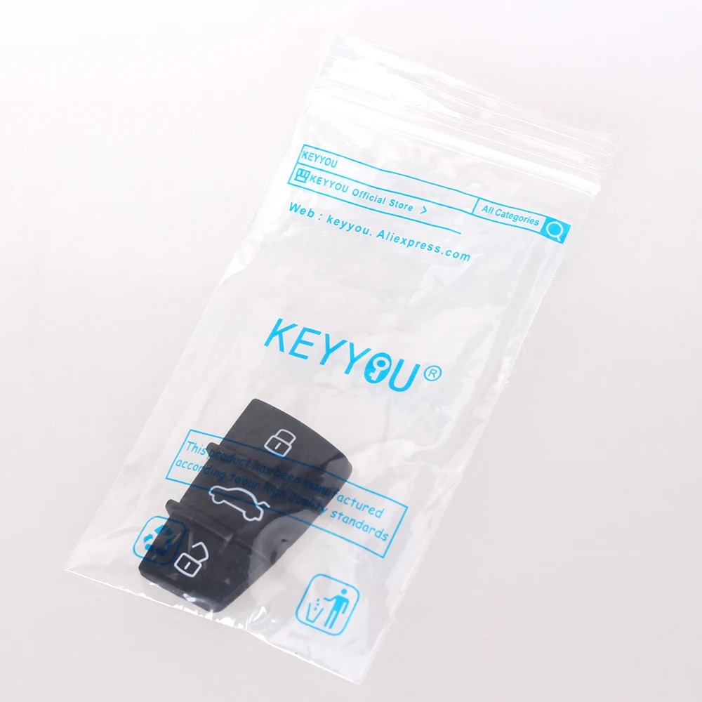KEYYOU 50 шт. для Audi клавиатура 3 кнопки Замена дистанционного ключа оболочки Брелок чехол на кнопке колодки для Audi A3 A4 A5 A6 A8 Q5 Q7 TT