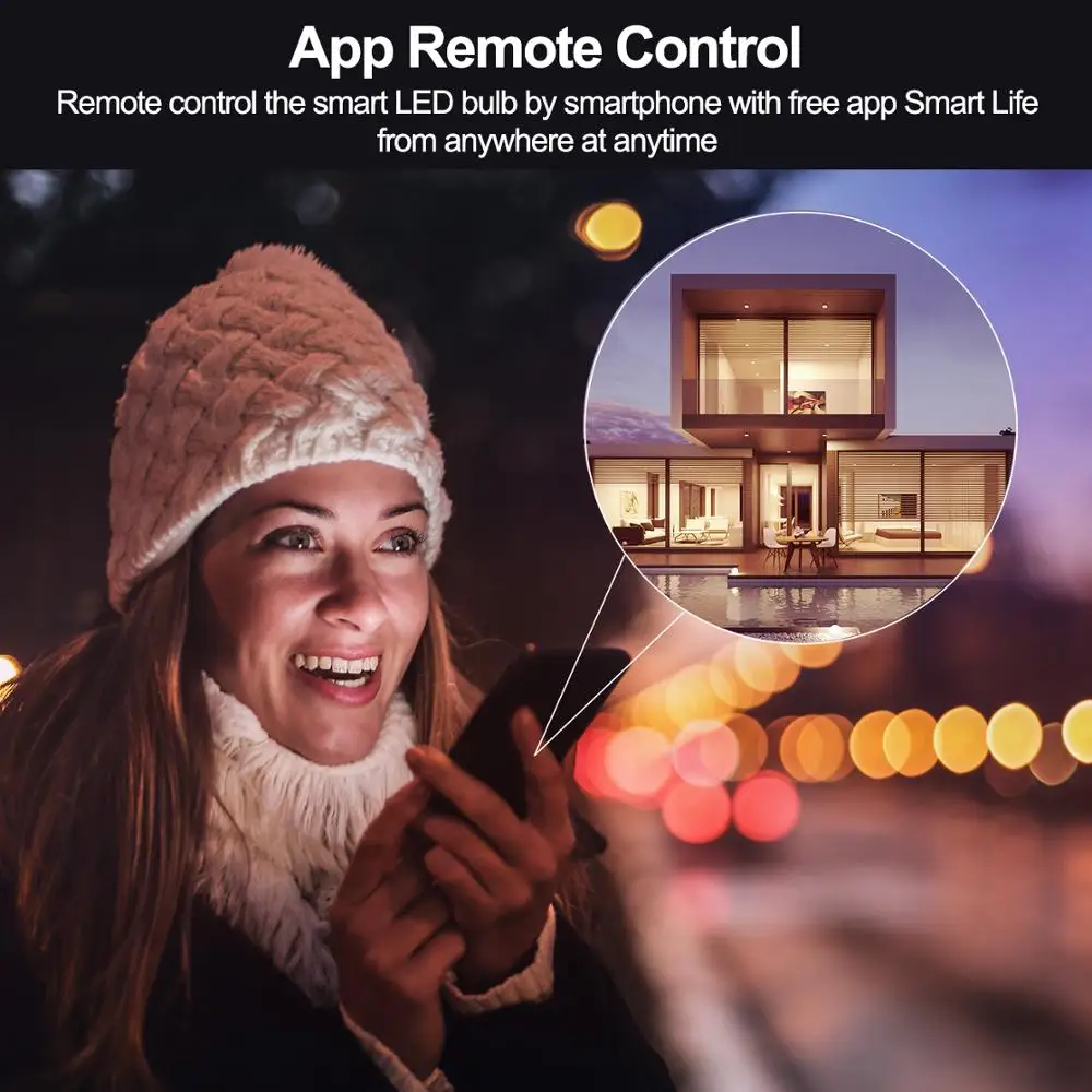 E27 9 Вт Wifi умный светодиодный светильник с регулируемой яркостью RGB лампа Tuya App