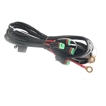 

Connecting 4 Car LED Work Light Wiring Harness With DT Connecter Waterproof Universal for Long Strip Light Off-road Spotlights