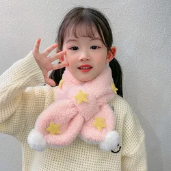 New Children's Plush Cross Scarf For Autumn And Winter