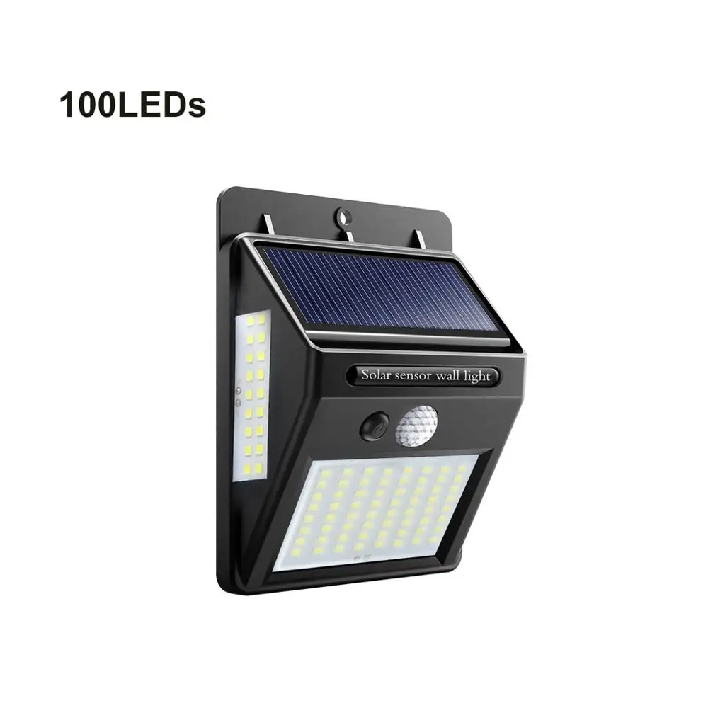 100 LEDs Наружный светильник ing Buitenlamp Солнечная настенная лампа с датчиком движения садовый двор светодиодный светильник наружный датчик настенный светильник s - Испускаемый цвет: 100 LEDs