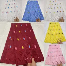 Африканское сухое кружево ткань высокого качества для 5 ярдов хлопчатобумажная кружевная ткань вышитый швейцарский вуаль кружева в швейцарском стиле! TLF9167