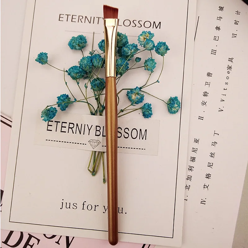 1Pcs Angled Eyebrow Brush Nylon Hair Bevel Eyebrow Brush Eye Makeup Brush Single Liquid Eyeliner Cosmetics Tools