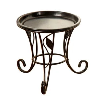 

Multi-Function Wrought Iron Succulent Plant Stand Flower Pot Holder Home Garden Indoor Outdoor Display Plant Stand Shelf - Black