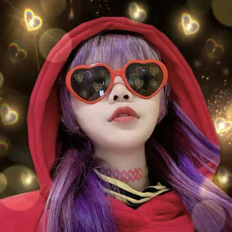 Amore a forma di cuore effetti occhiali guarda le luci cambiano a forma di  cuore di notte diffrazione occhiali da sole occhiali moda donna|Women's  Sunglasses| - AliExpress