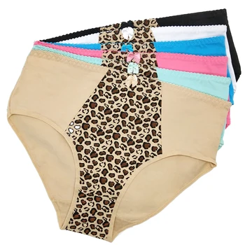 

1-10 pcs/lot Wholesale Europe America Women's Clothing High-Rise Solid Color Women Plus Size 2XL 3XL 4XL Cotton Briefs Panties