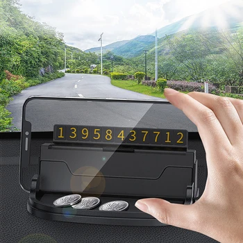 

Car Temporary Parking Sign Hidden Creative Car Mobile Phone Holder Temporary Parking Phone Number Plate Car Interior