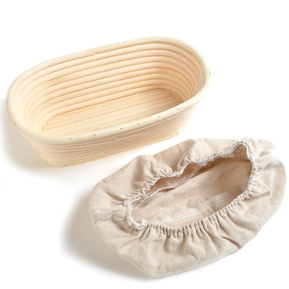 Oval 25cm/10inch Bread Proofing Basket With Linen Cloth Bread Sourdough