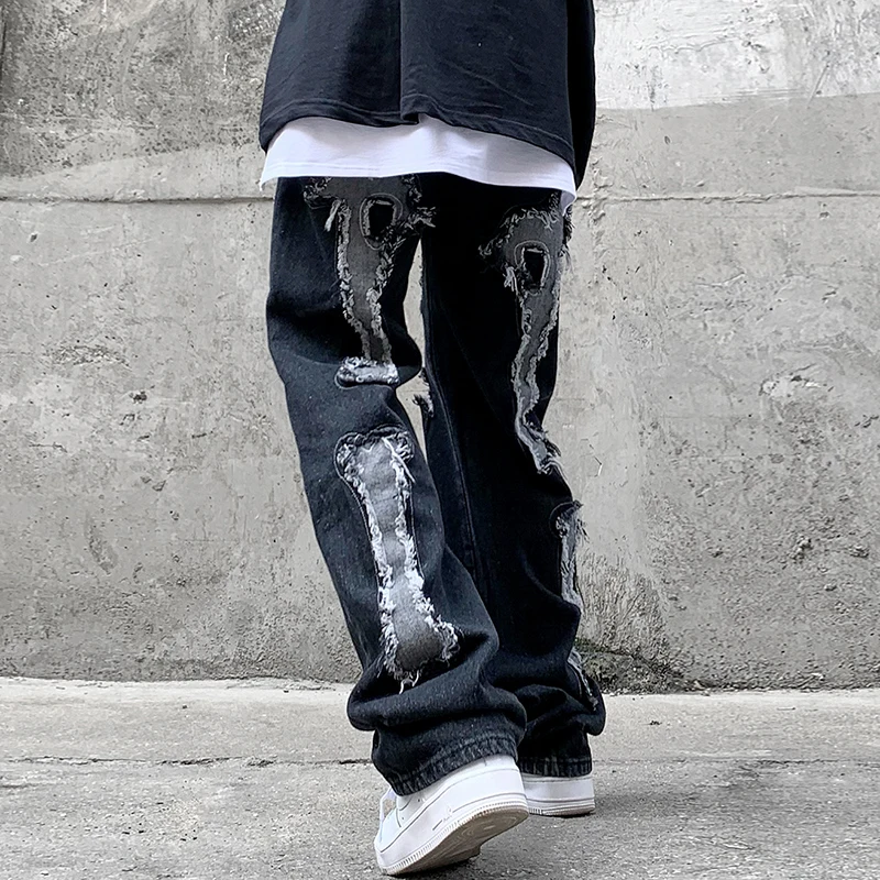 High Street Back Bone Embroidery Ripped 