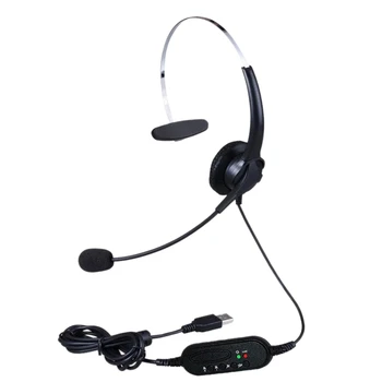 

Telephone Headset USB Noise Reduction Microphone Single-Hole Headset Call Center Office Phone